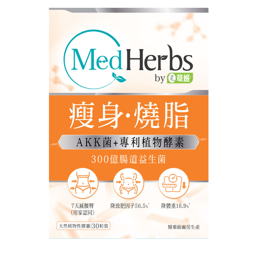 草姬 - MedHerbs醫學級瘦身燒脂腸道益生菌 30粒 [瘦身](平行進口)