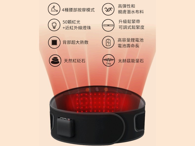 0212DR09-石墨烯痛症DR-⽯墨烯速熱 紅光腰帶 (砭⽯/太赫兹石版本) -NEW 2026- [預訂-落單後大約3月中或尾發貨]*[送 砭⽯顆粒 1盒 (10包)] (A9)