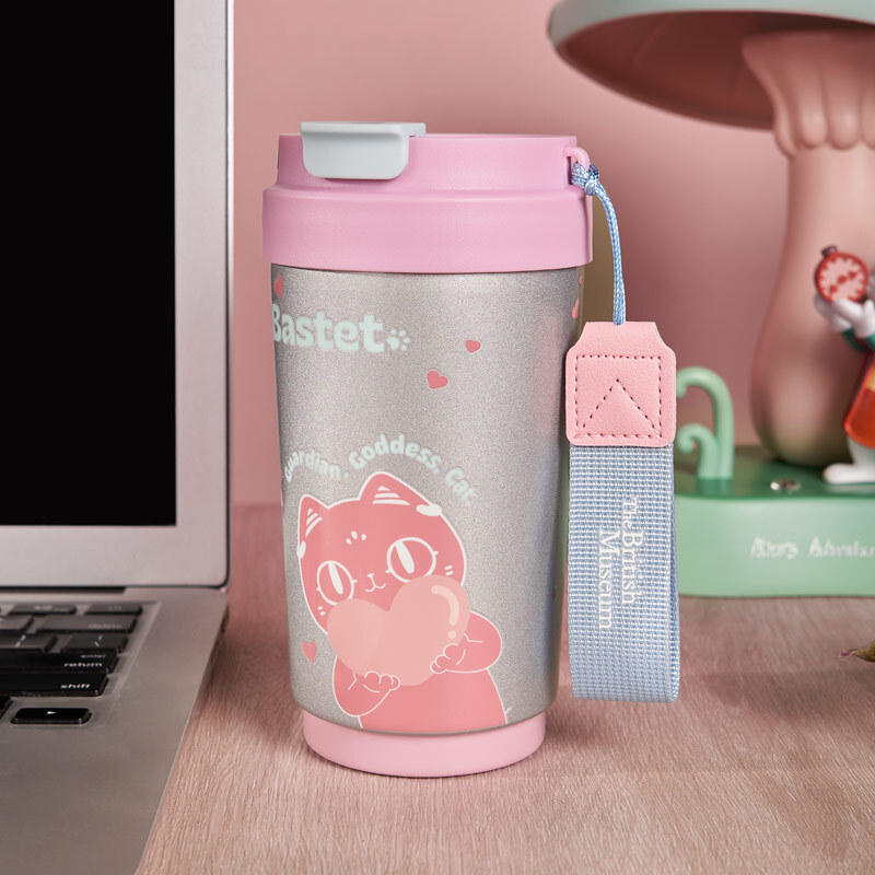 大英博物館｜巴斯特系列｜愛心喵咪咖啡顯溫保溫杯