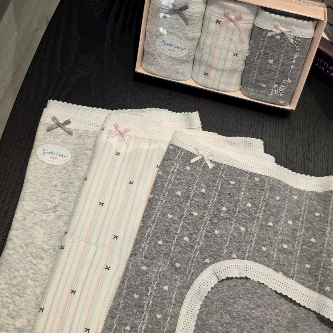 FL5501 小愛心蝴蝶結花邊內褲 3條套裝 *特價* (充值購物金不適用)