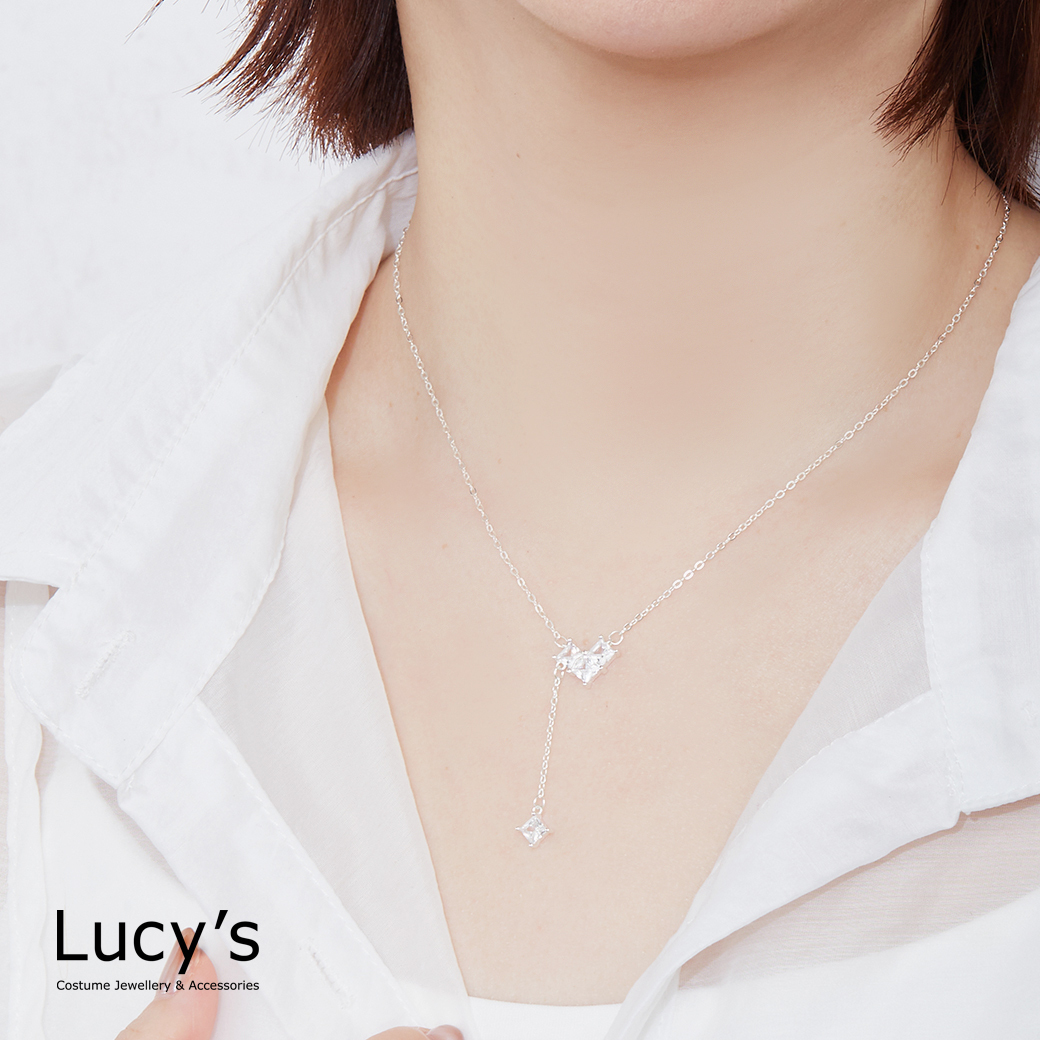925純銀 稜光愛心 項鍊 (128931)