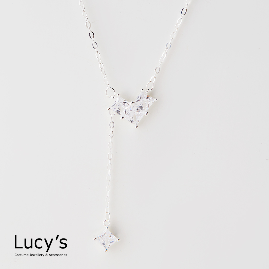 925純銀 稜光愛心 項鍊 (128931)