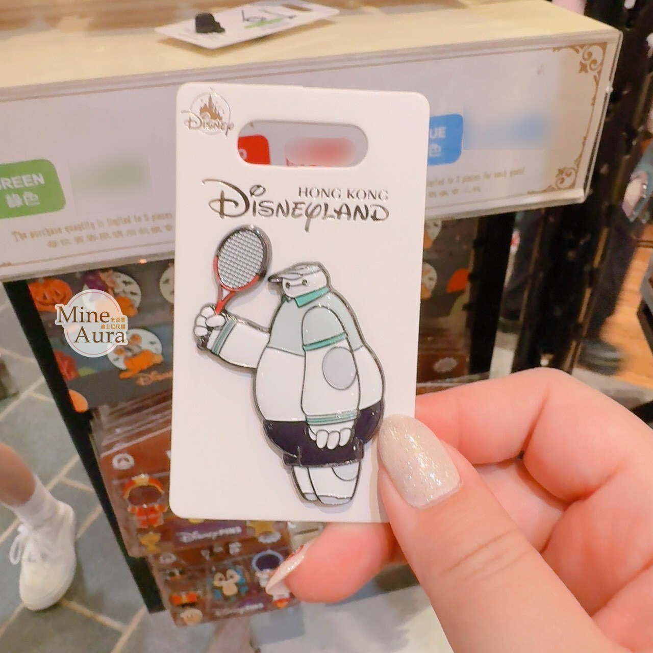 杯麵 Baymax 打網球 造型 徽章 PIN 大英雄天團 Big Hero 6 -香港迪士尼樂園