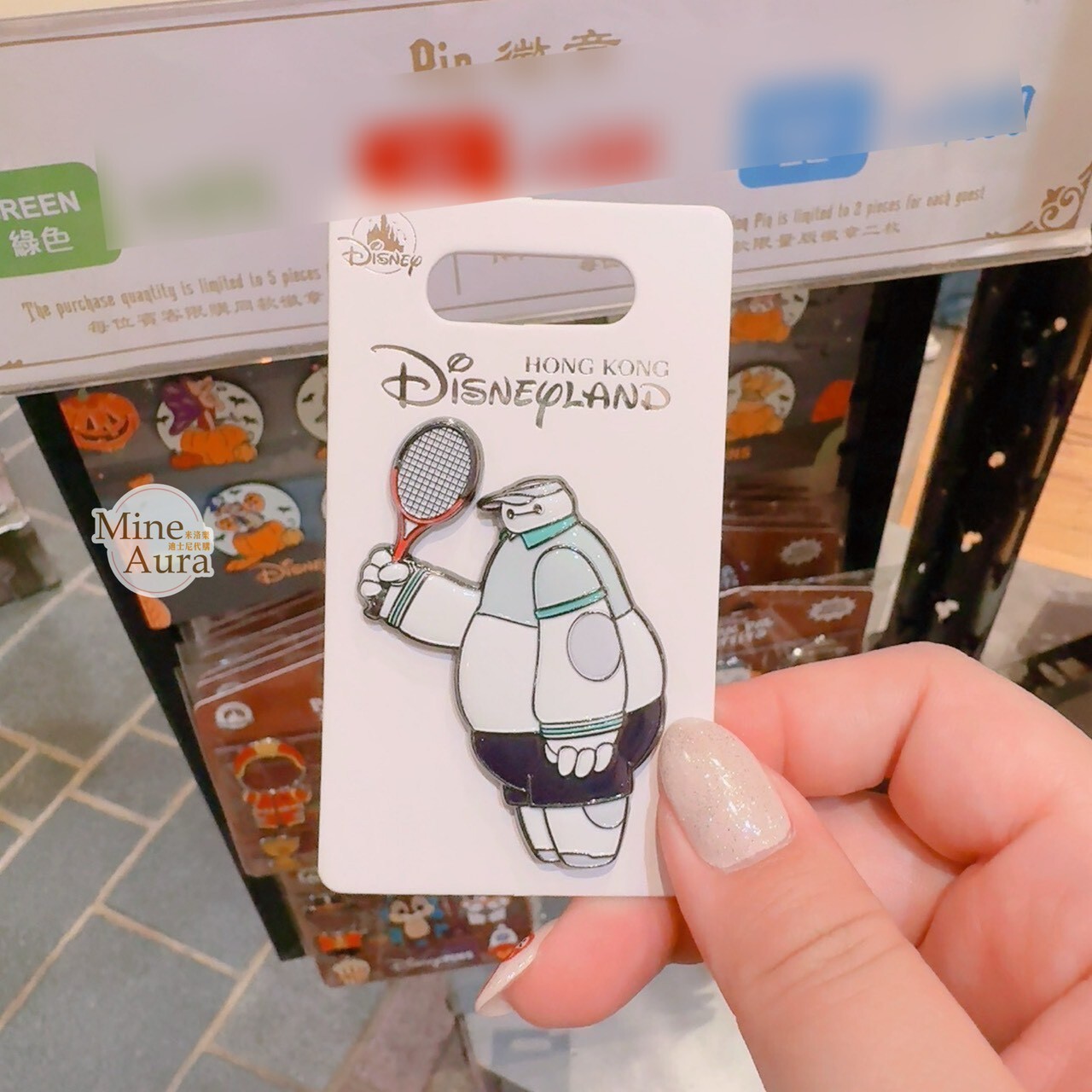杯麵 Baymax 打網球 造型 徽章 PIN 大英雄天團 Big Hero 6 -香港迪士尼樂園