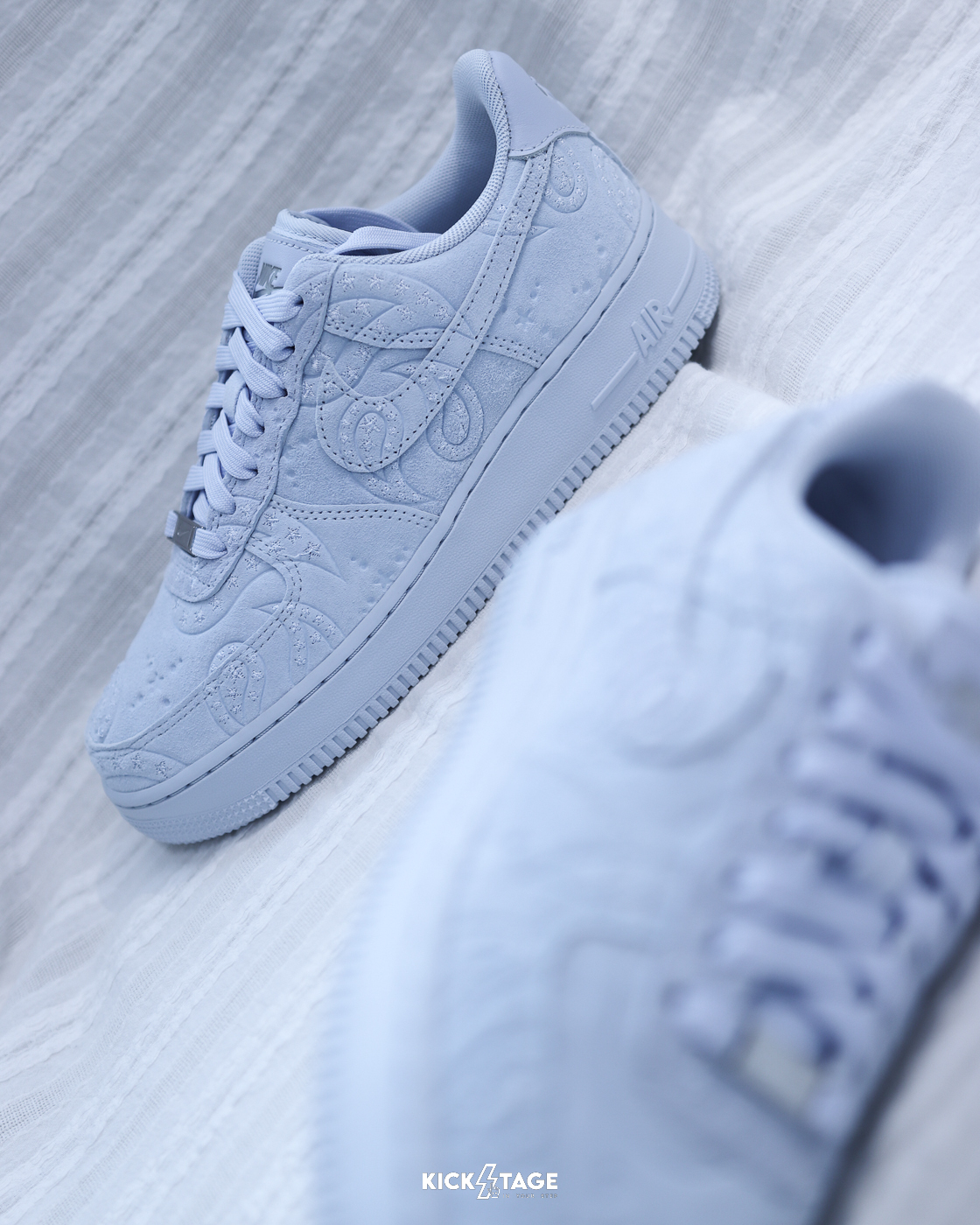 女鞋 NIKE W AIR FORCE 1 '07 PRM+ 'Hydrogen Blue' 氫藍 壓紋 星星 麂皮 AF1 休閒鞋【IO1259-400】