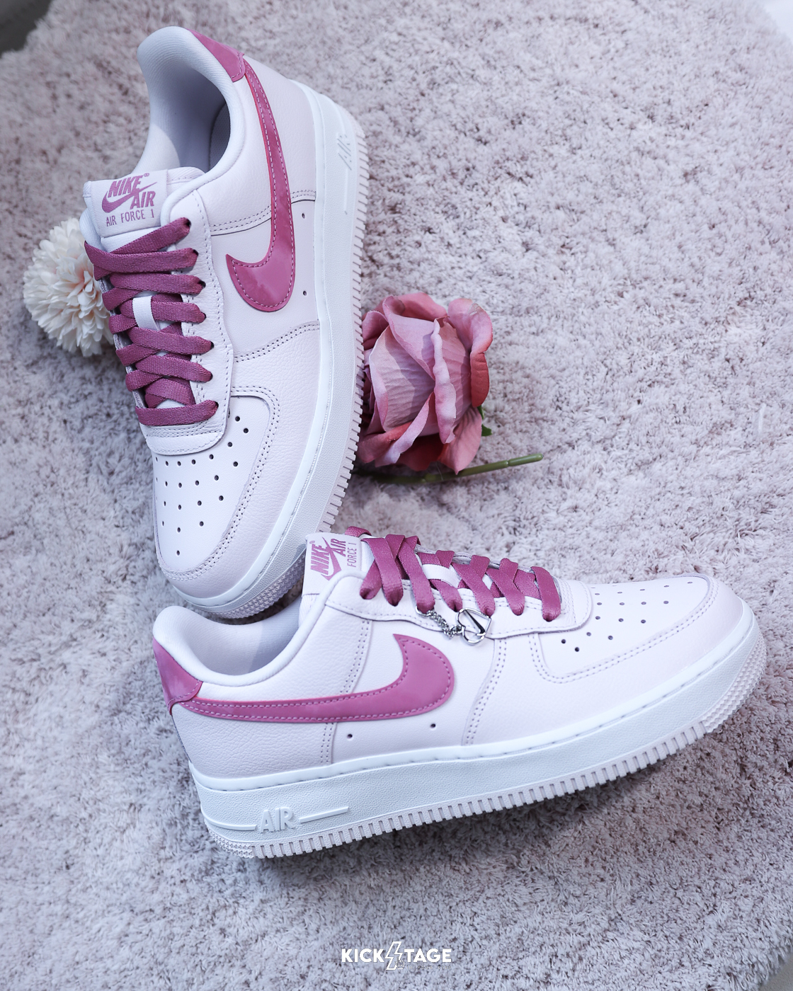 女鞋 NIKE W AIR FORCE 1 '07 'Valentine's Day' 櫻花粉 情人節 愛心 皮革 休閒鞋【IO8755-600】AF1 VDAY