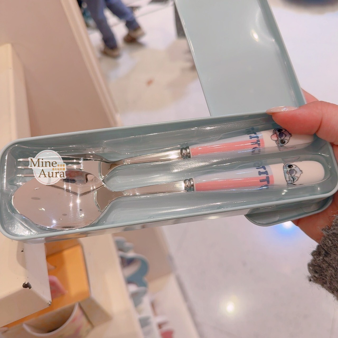 史迪奇 Stitch 隨身 湯匙 + 叉子 餐具 組 星際寶貝 Lilo & Stitch -香港迪士尼樂園