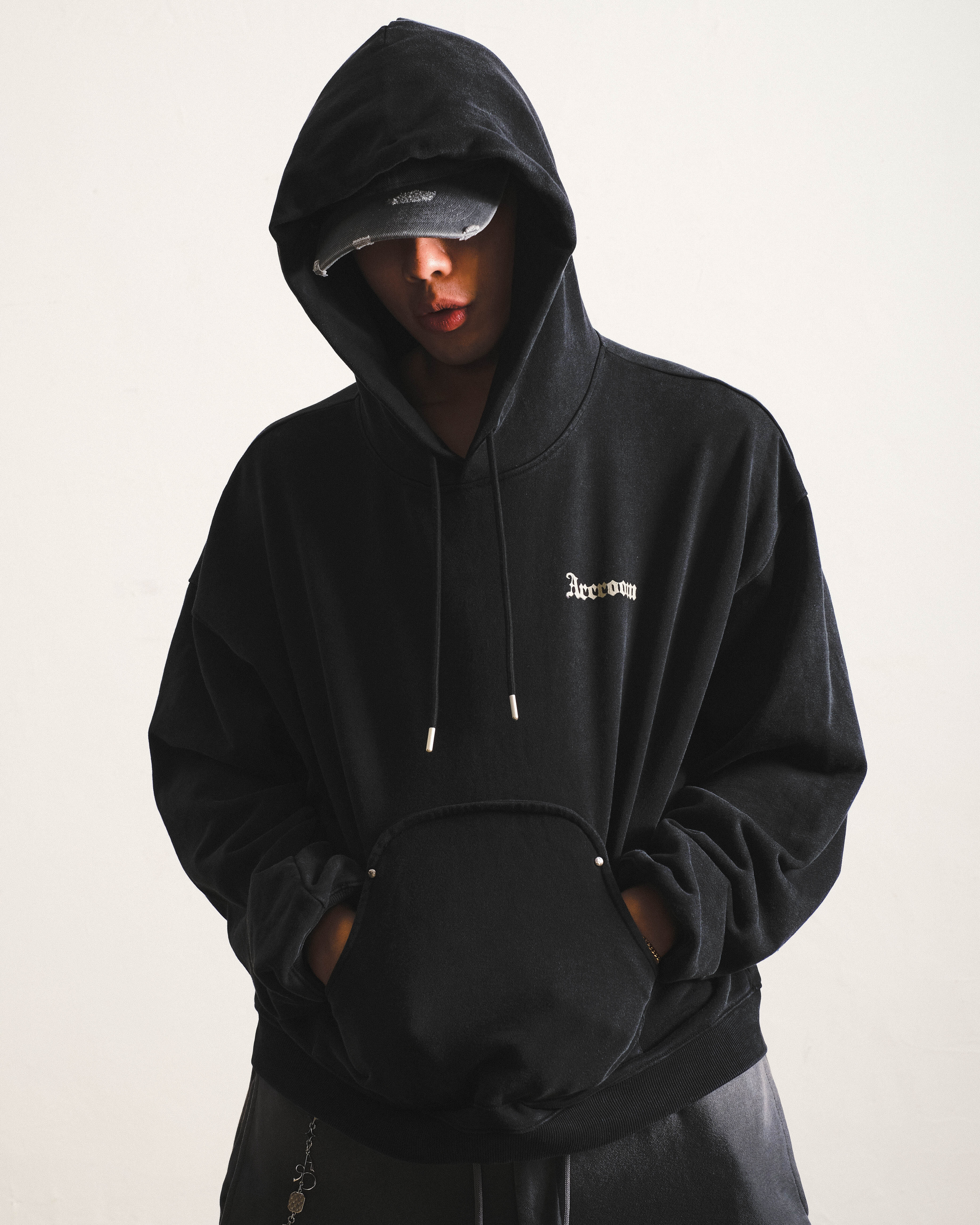 FLAME WING HOODIE - BLACK