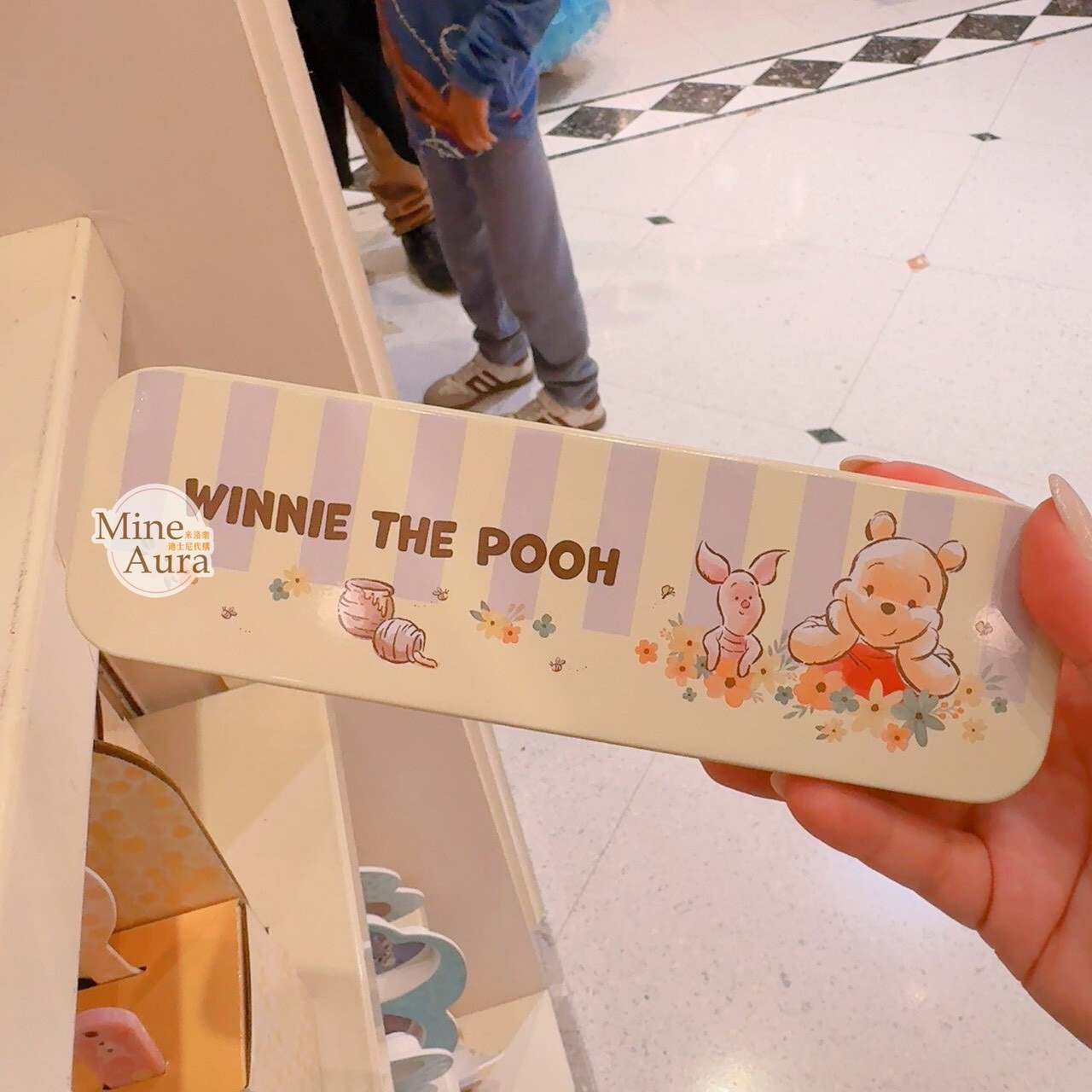 小熊維尼 Winnie the Pooh 隨身 湯匙 + 叉子 餐具 組 -香港迪士尼樂園