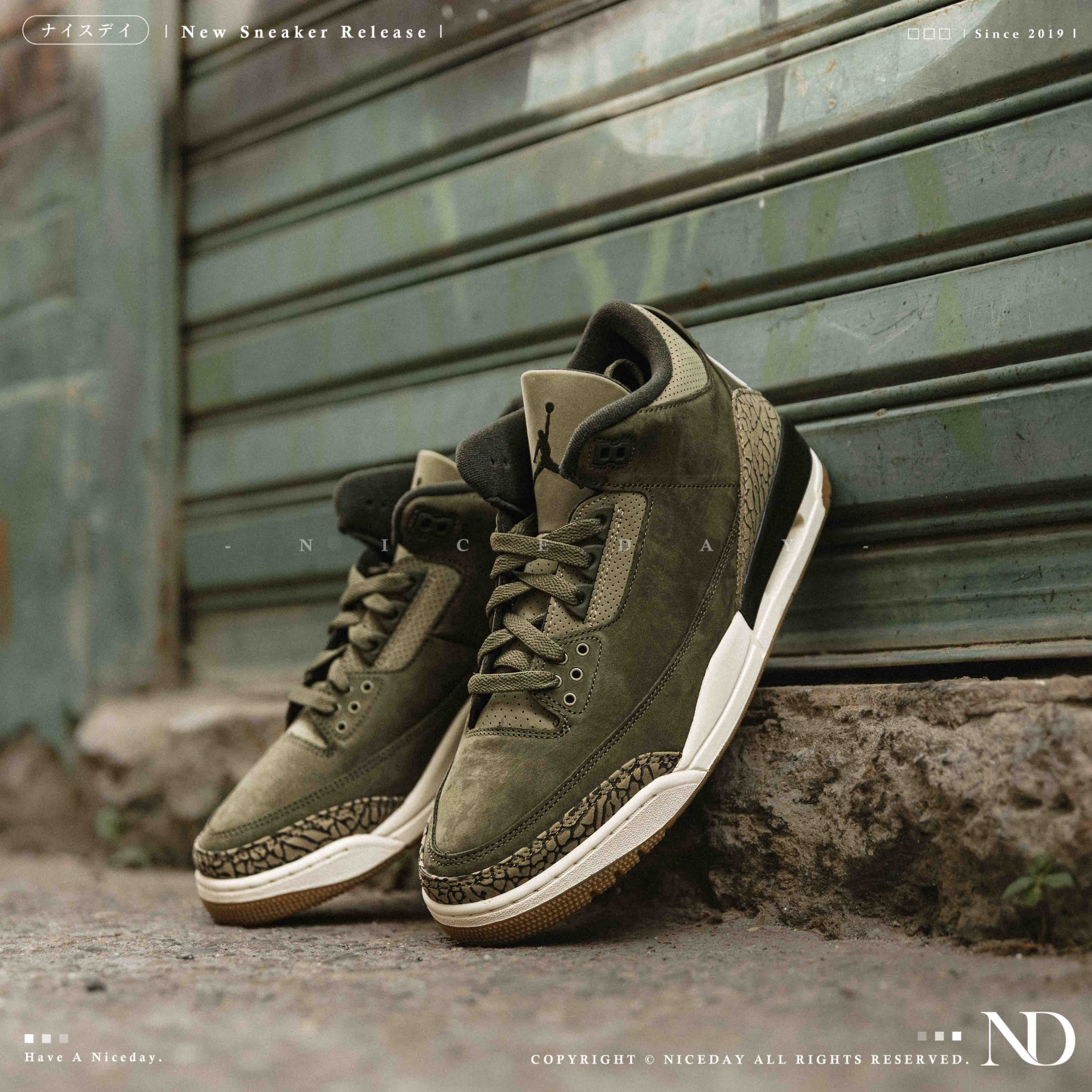 NICEDAY 現貨 Air Jordan 3 Medium Olive 橄欖綠 綠 黃綠 軍綠 DN3707-202