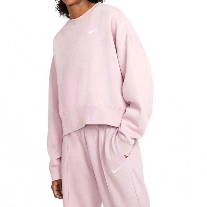 零碼現貨┃NIKE 短版 落肩 刺繡logo 內刷毛 大學T