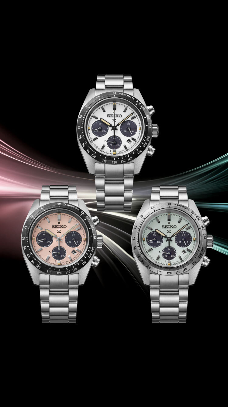 Seiko 精工 Prospex SPEEDTIMER analog solar Stopwatch Stainless steel strap 白面 SBDL125/SSC961 , 粉紅色面 SBDL127 / SSC963 , 粉綠色面SBDL129 / SSC965 弧型藍寶石水晶 光動能 手錶