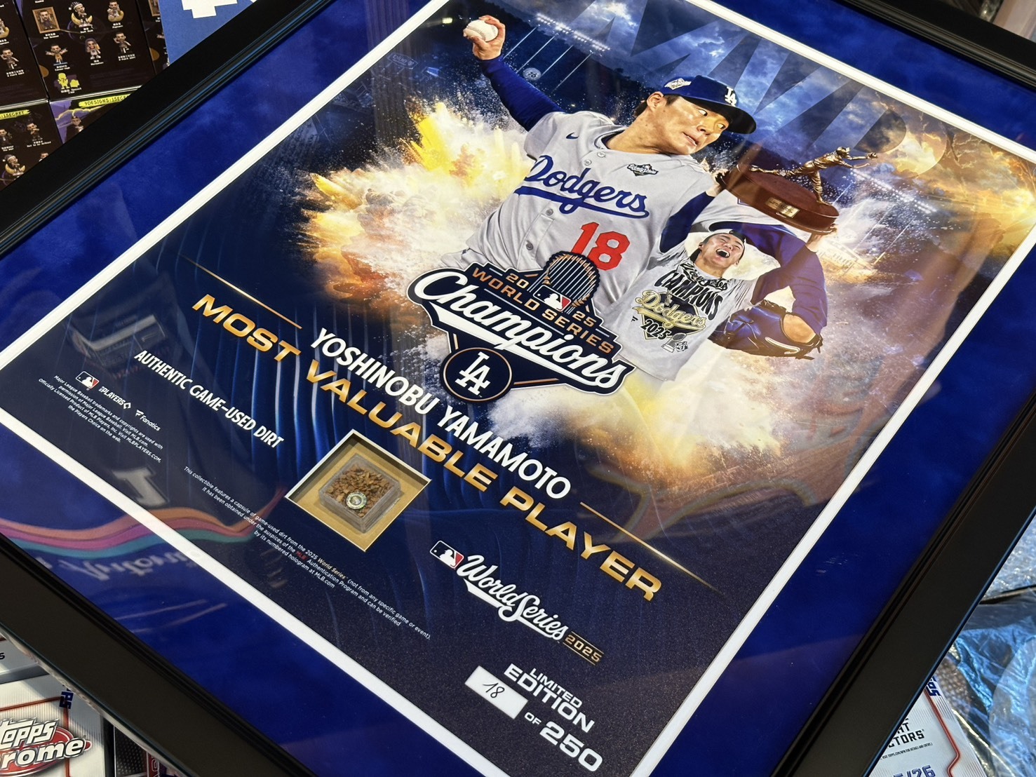 MLB匾額 Yoshinobu Yamamoto 洛杉磯道奇 山本由伸 世界大賽 MVP 實戰紅土 官方認證 Fanatics Authentic 全球限量250組 全新 隨機出貨 無法挑選編號