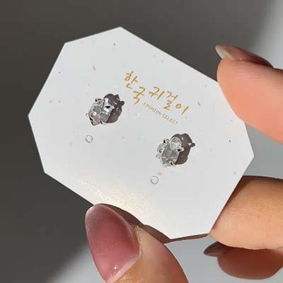 果石嚴選閃靈鑽原礦耳釘