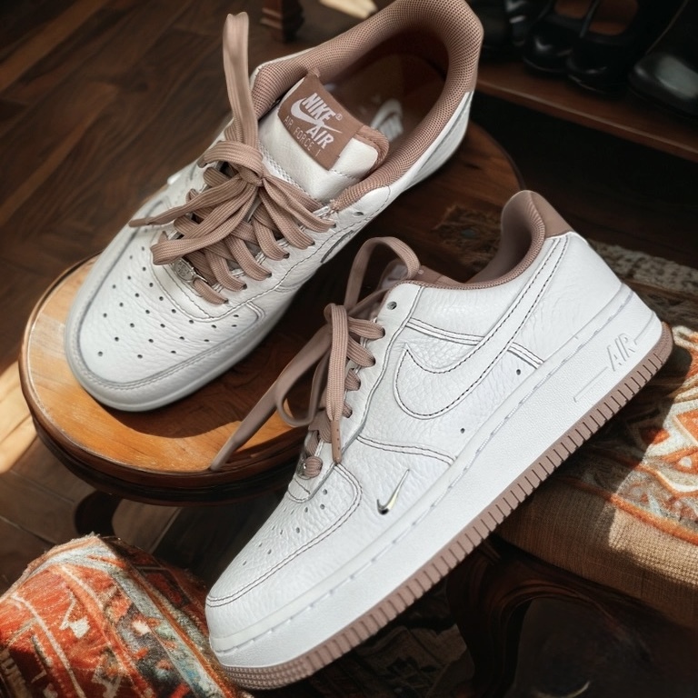 NIKE W AIR FORCE 1 '07 白粉 乾燥玫瑰 橘粉 藕粉 小銀勾 女鞋 IB6543-100