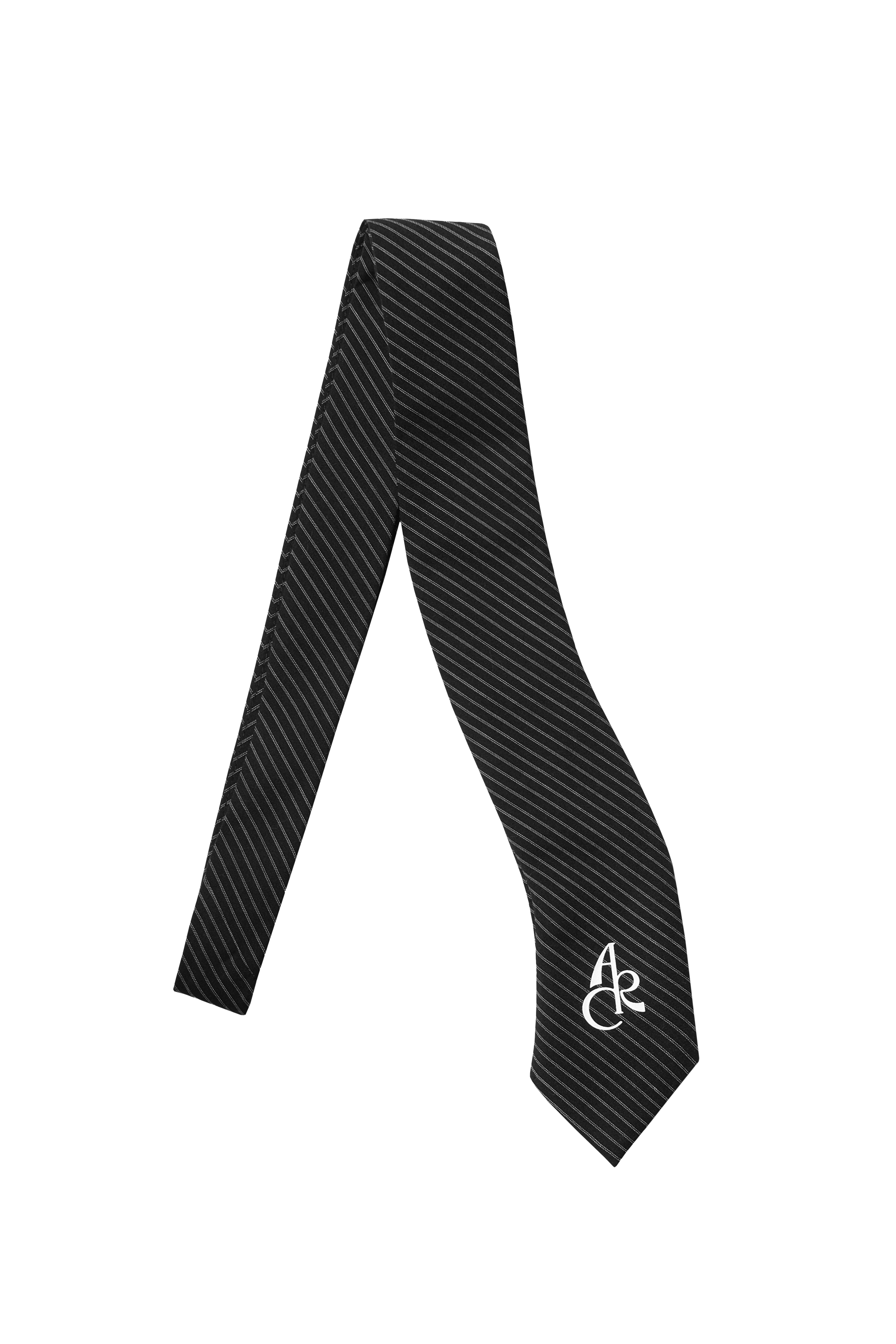 ARC BASIC STRIPED TIE - BLACK