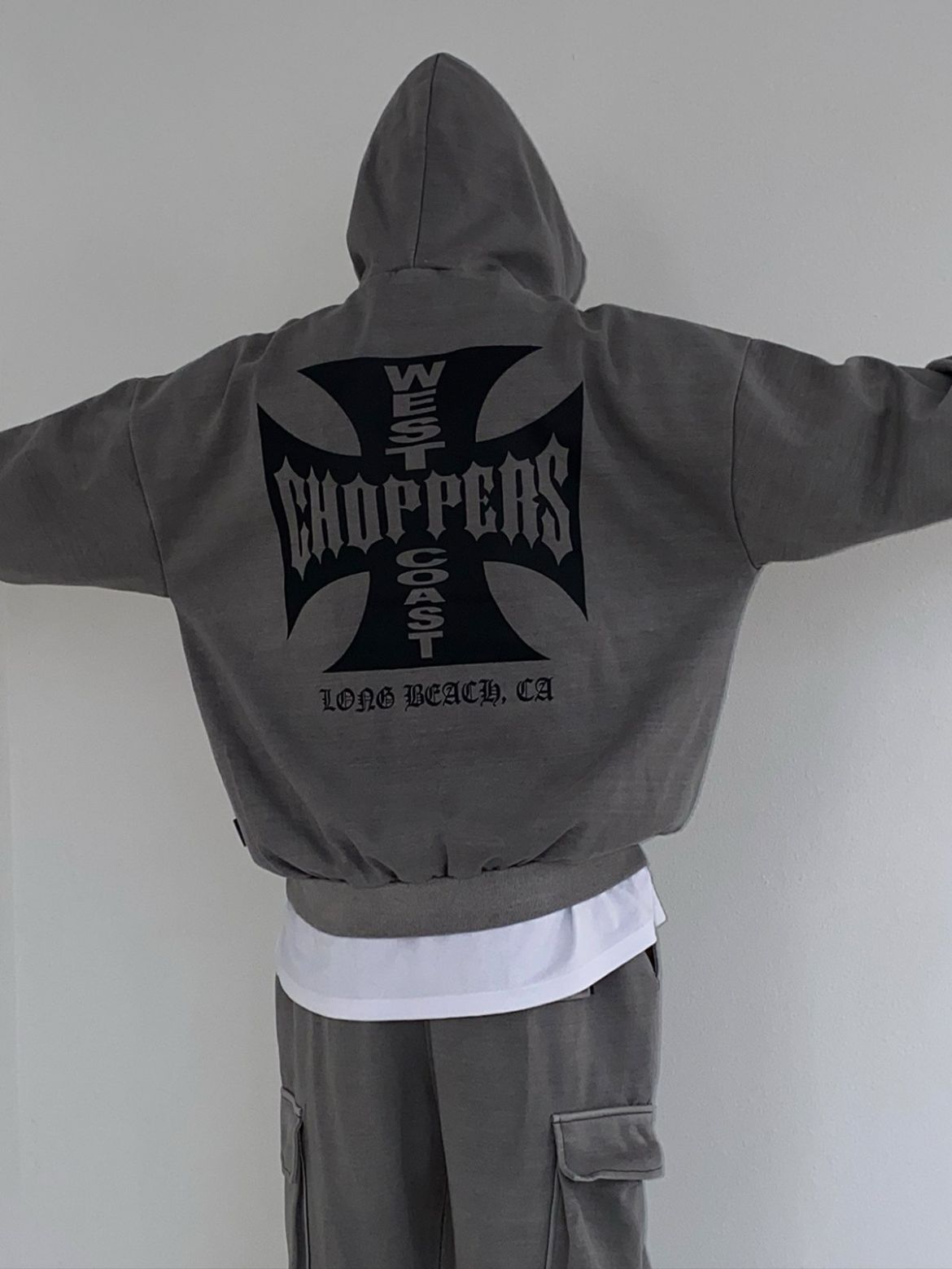 洗水英文字圖案連帽衛衣 FORCE-001T