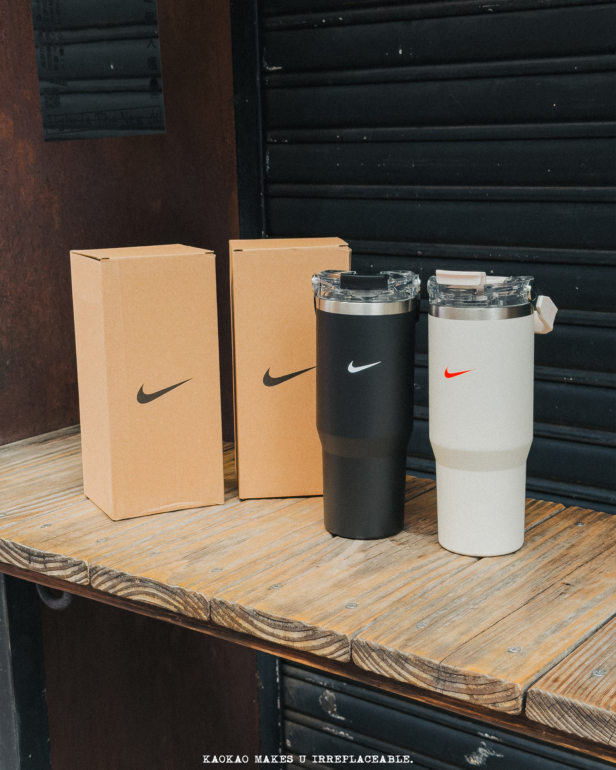 預購NIKE 環保飲料杯 奶油白／黑
