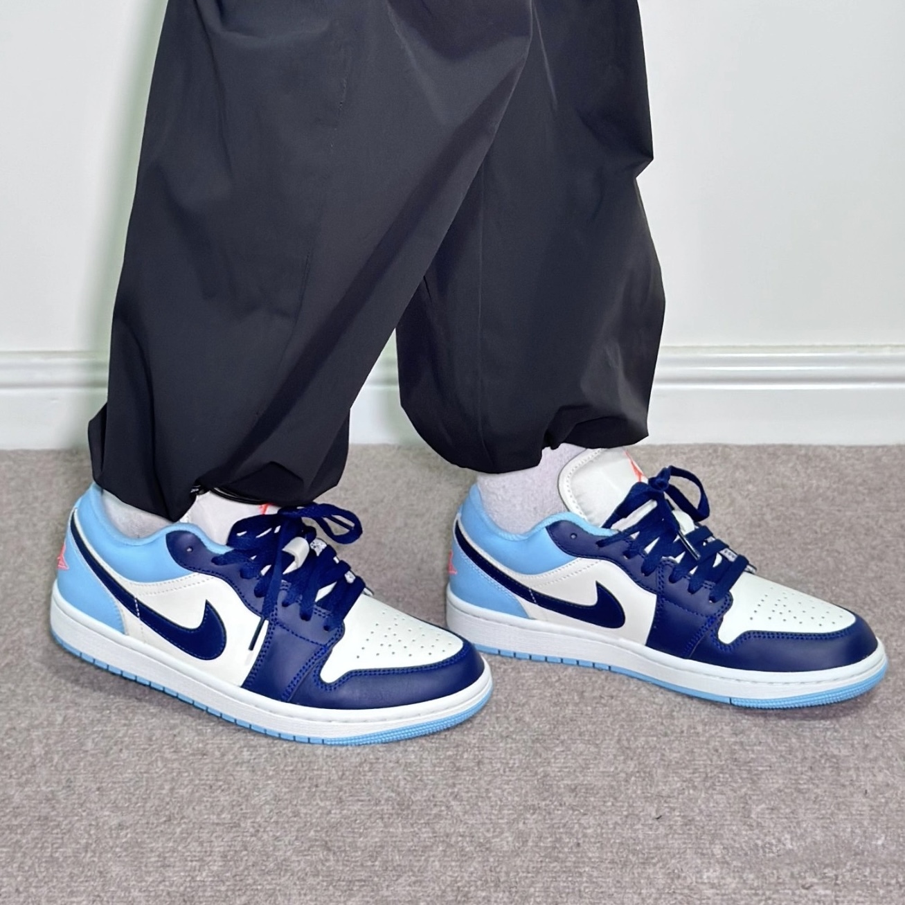 NIKE AIR JORDAN 1 AJ1 LOW 喬丹 藍拼接 海軍藍 水藍 低筒 男鞋 553558-149