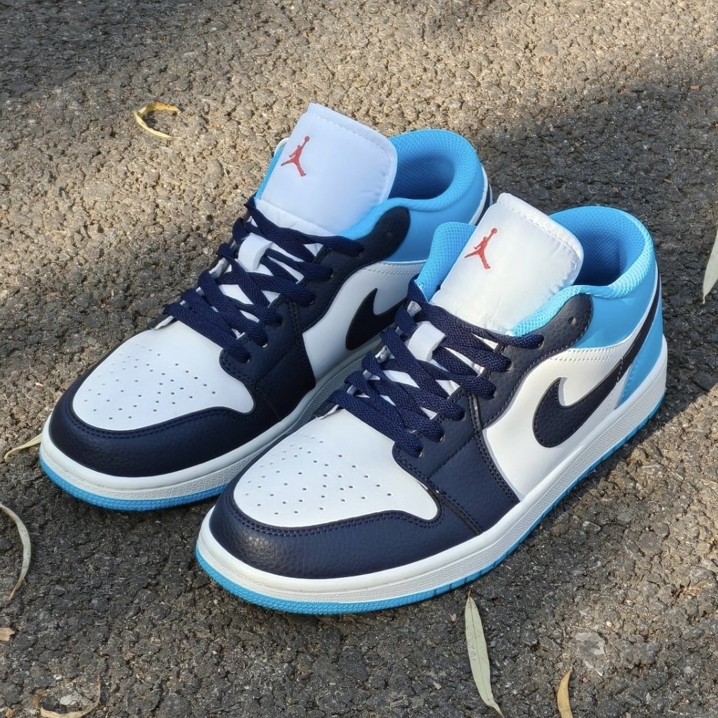 NIKE AIR JORDAN 1 AJ1 LOW 喬丹 藍拼接 海軍藍 水藍 低筒 男鞋 553558-149