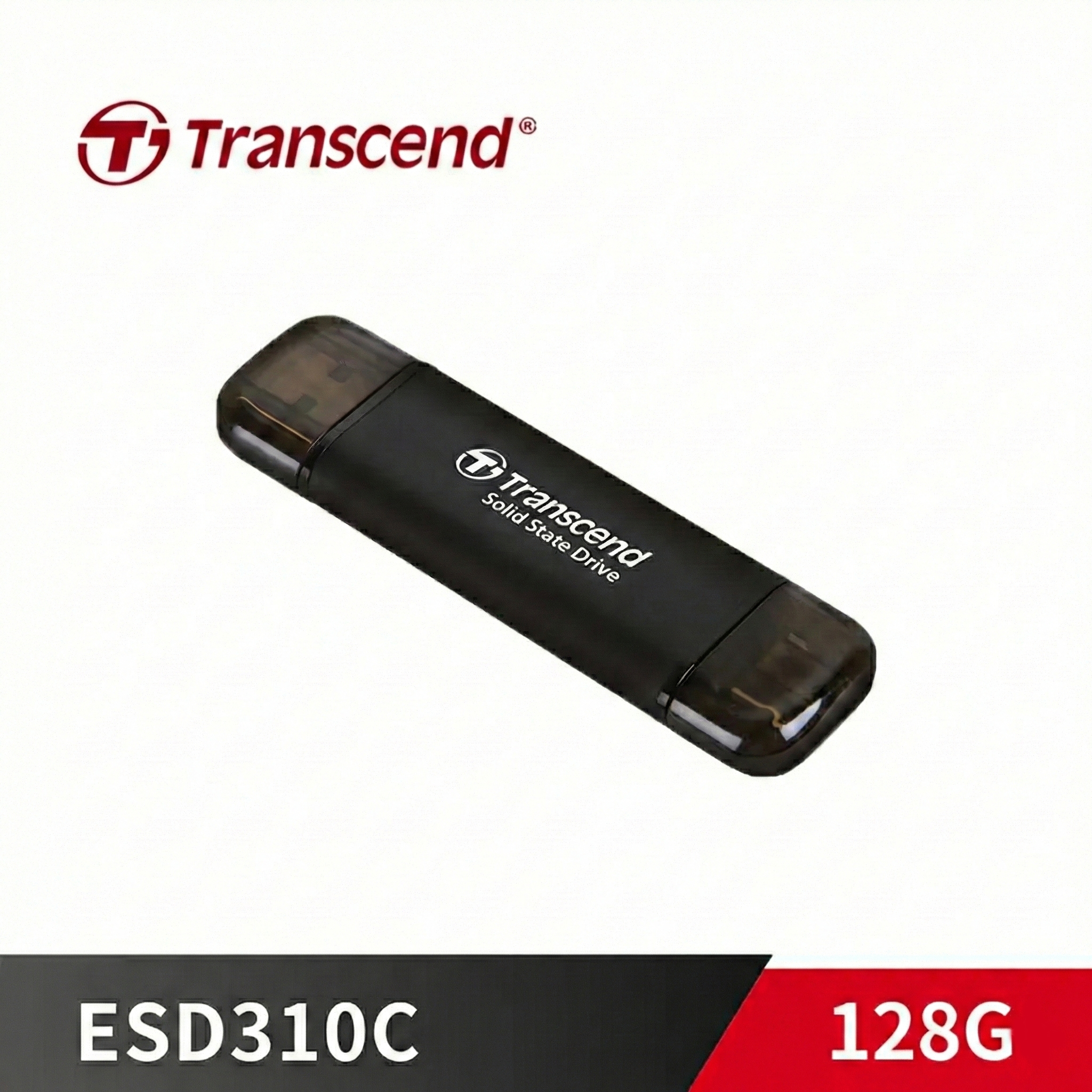《限量 》創見 ESD310C 128G USB3.2/Type-C 雙介面固態行動碟 黑色 ESD310