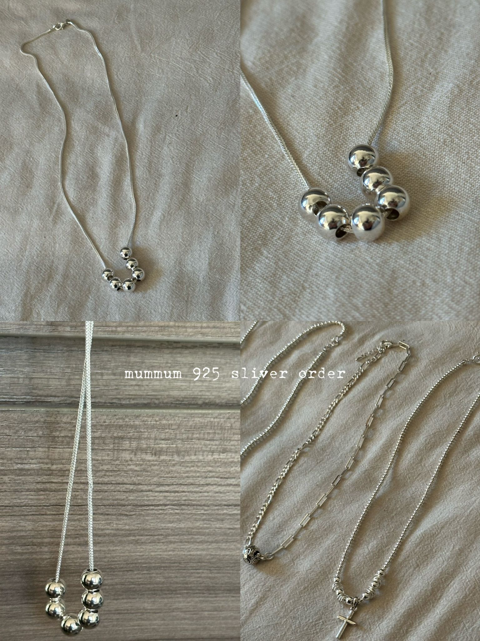 SL13156/減價限定925/6粒波波頸鏈