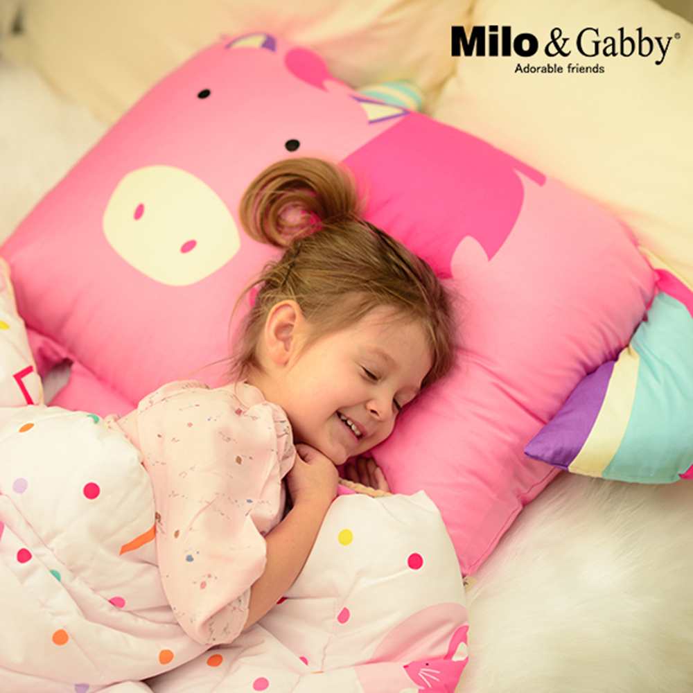 【特殊回歸款】Milo&Gabby美國 動物好朋友超細纖維防蟎大枕心+枕套組｜EMILY獨角獸