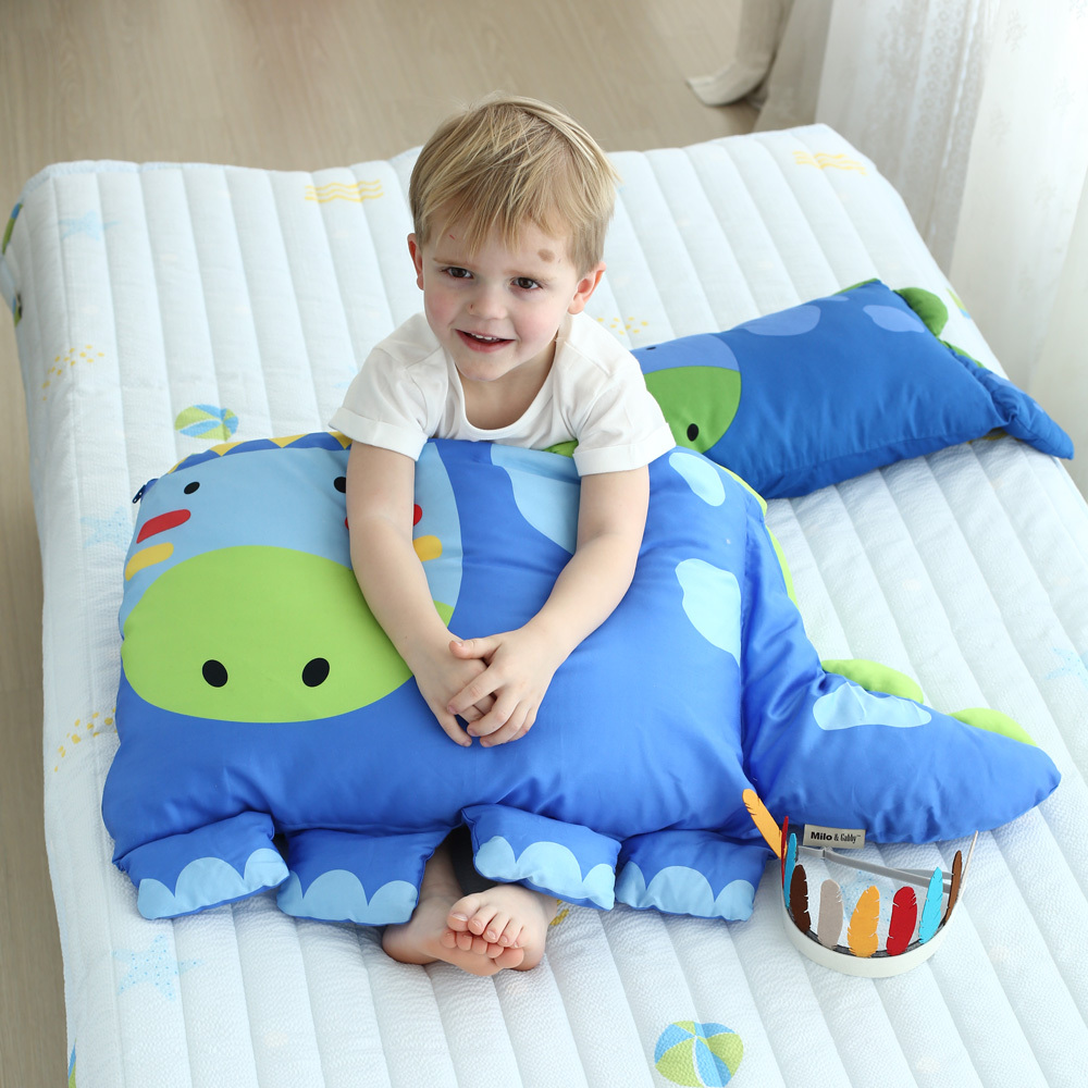 【特殊回歸款】Milo&Gabby美國 動物好朋友超細纖維防蟎大枕心+枕套組｜Dylan印第安恐龍