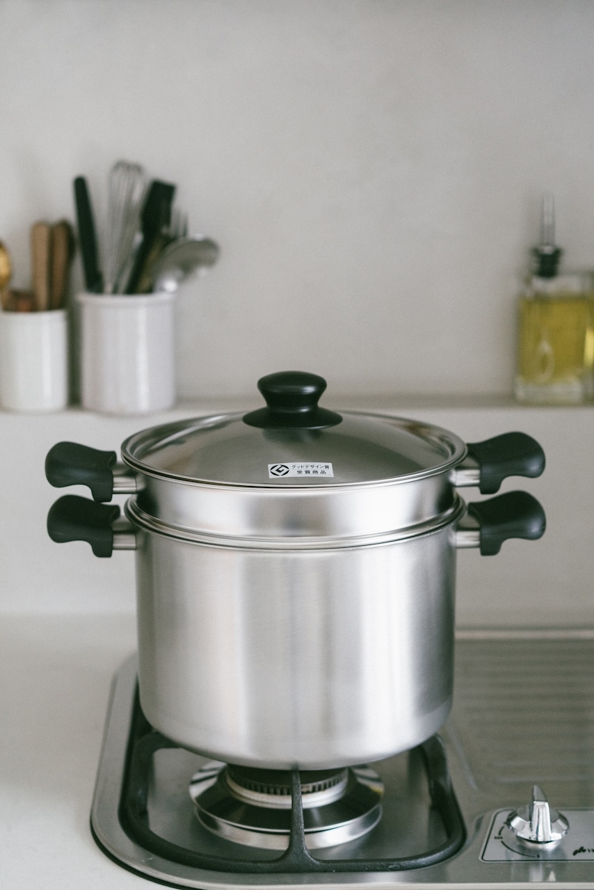 柳宗理日本製18-8不鏽鋼 深型防燙雙耳湯鍋／義大利麵鍋 (含外鍋、內鍋、鍋蓋共三件)