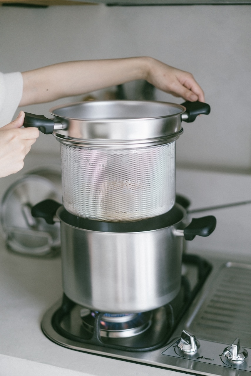 柳宗理日本製18-8不鏽鋼 深型防燙雙耳湯鍋／義大利麵鍋 (含外鍋、內鍋、鍋蓋共三件)