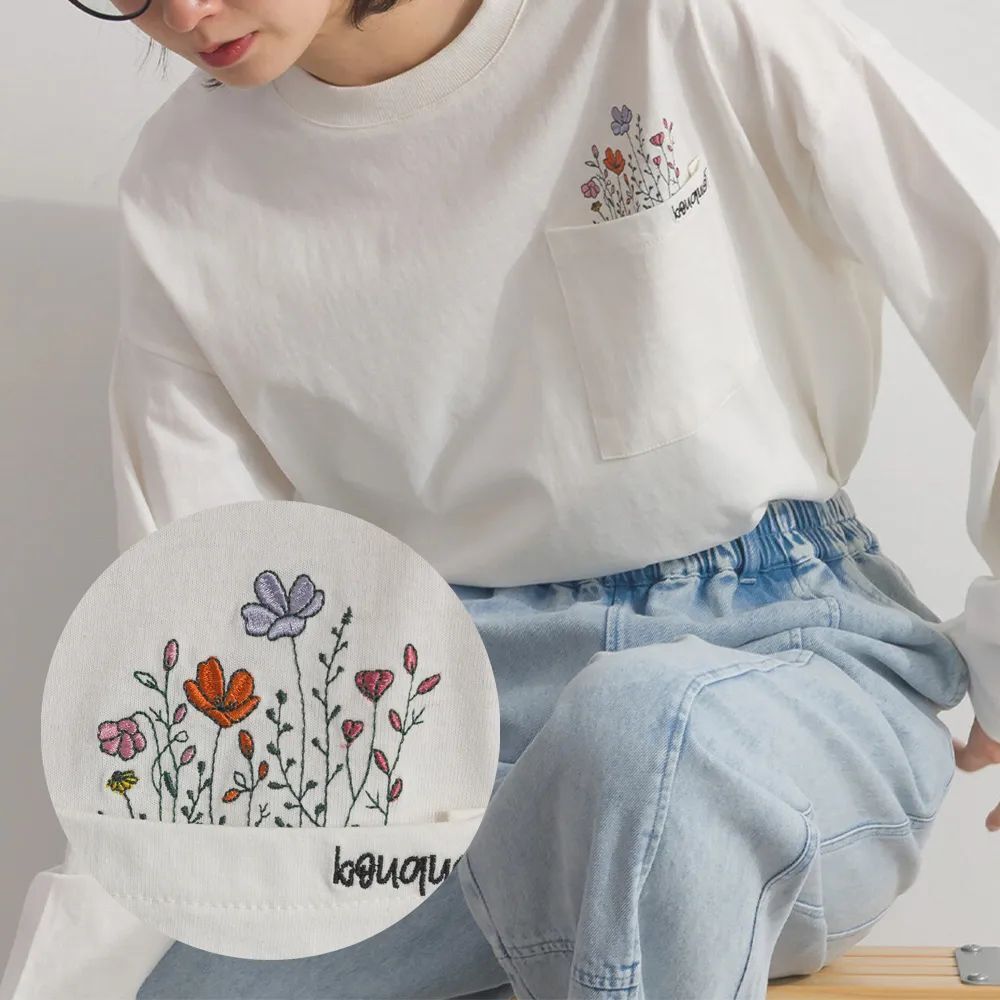 【預購】JN0209100 LUPILIEN 秘密花園刺繡口袋短袖上衣