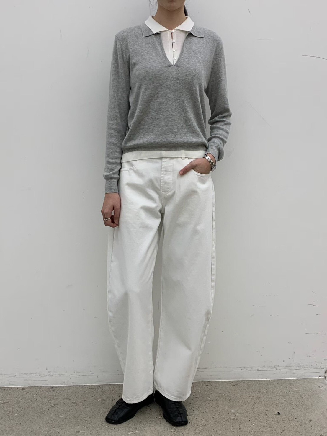 時髦女子挺版彎刀牛仔褲-S-L / 3色