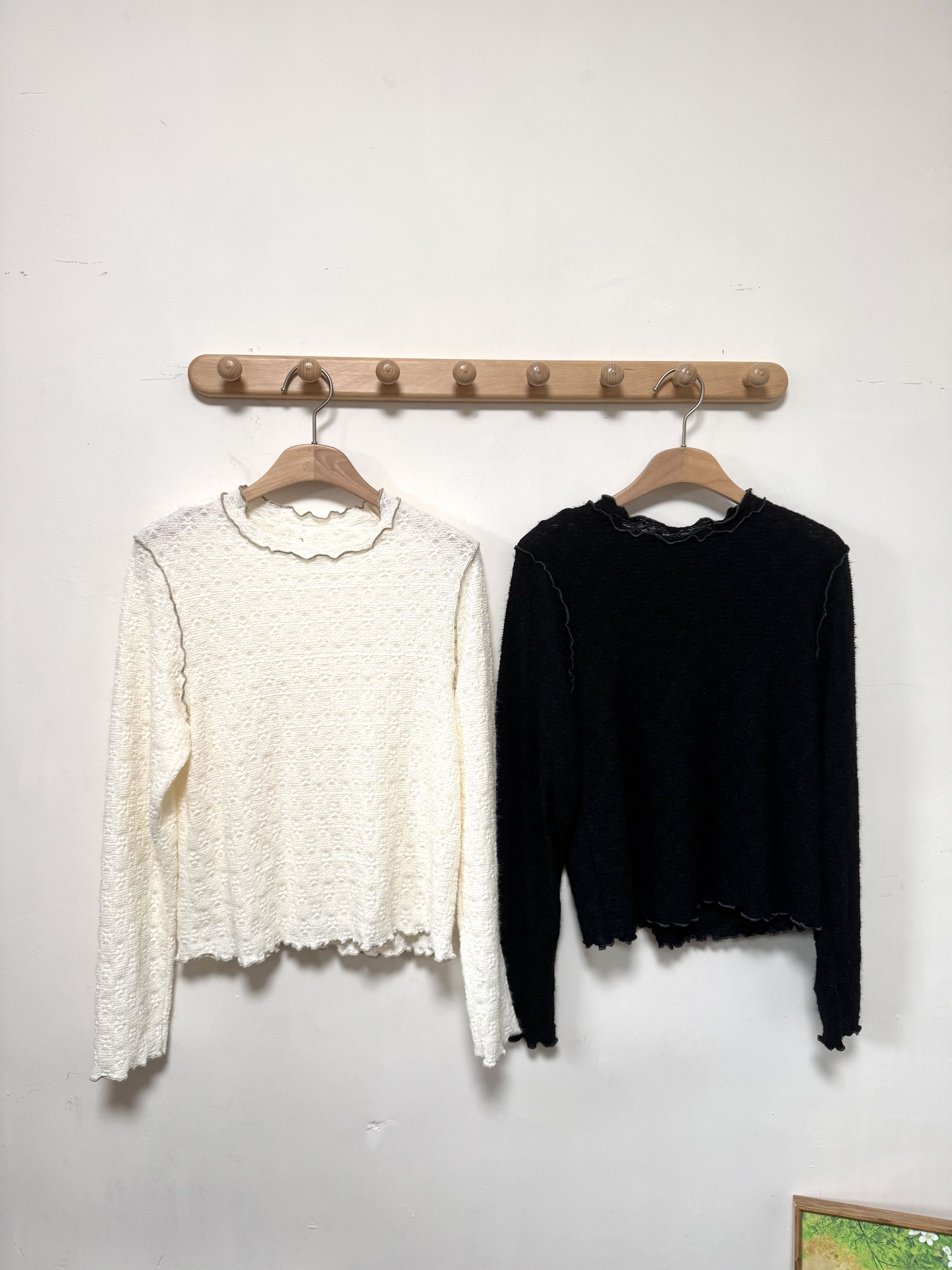 壓花明線薄身Top