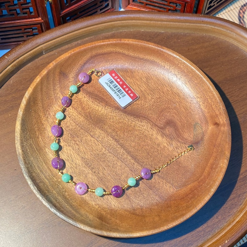 PU32 翡翠拼冰紫舒俱萊手鏈 約7mm (J426400FS1614)