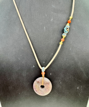 VH065 平安扣毛衣鏈 連 證書