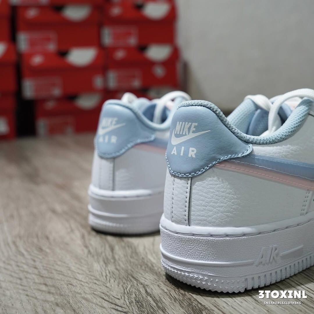 (預訂) Nike Air Force 1 Low - Double Swoosh Baby Blue Pink (GS)