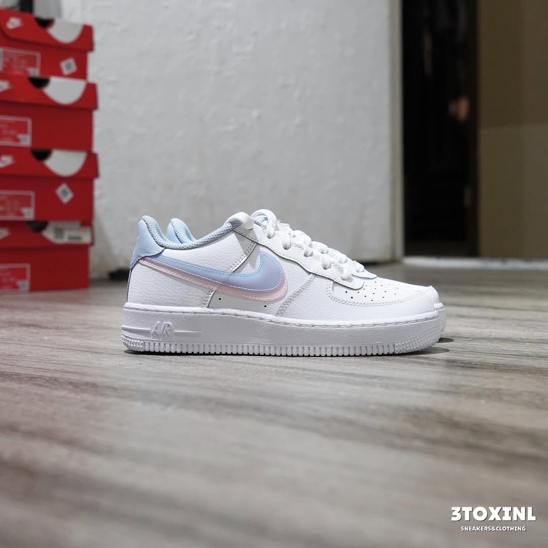 (預訂) Nike Air Force 1 Low - Double Swoosh Baby Blue Pink (GS)