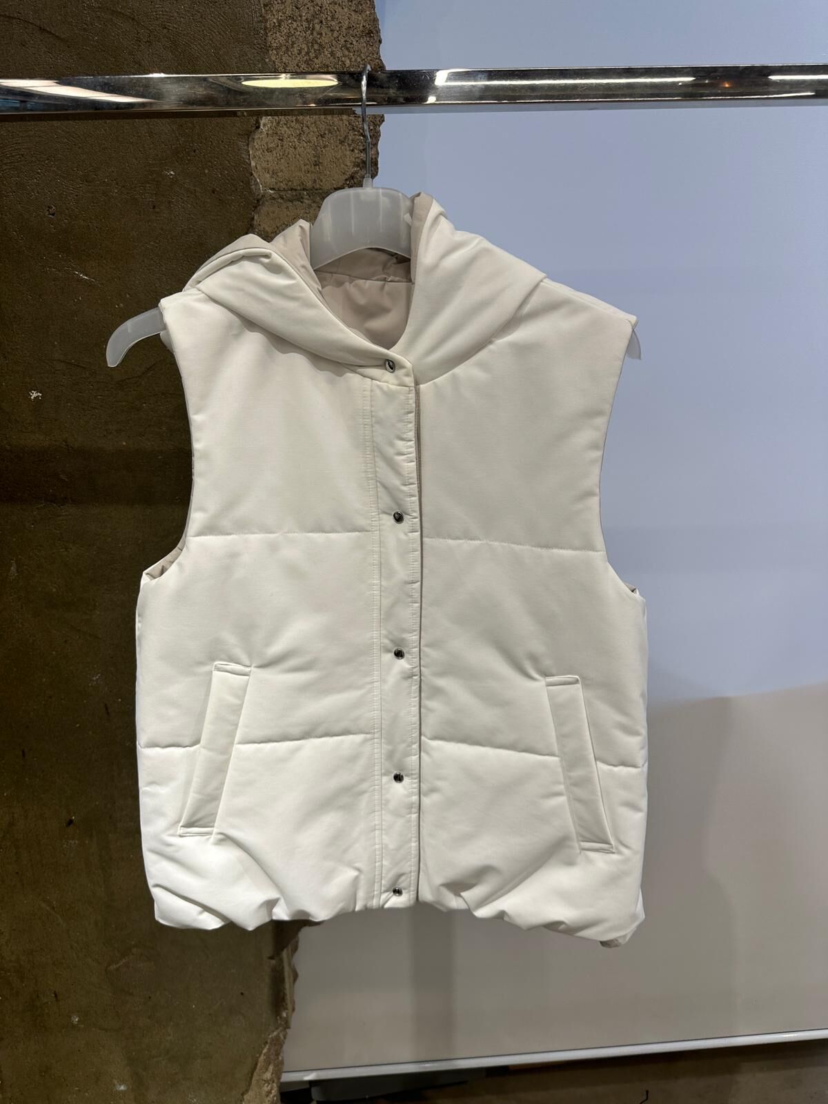 A66 韓國高溫棉雙面背心 - 米白色