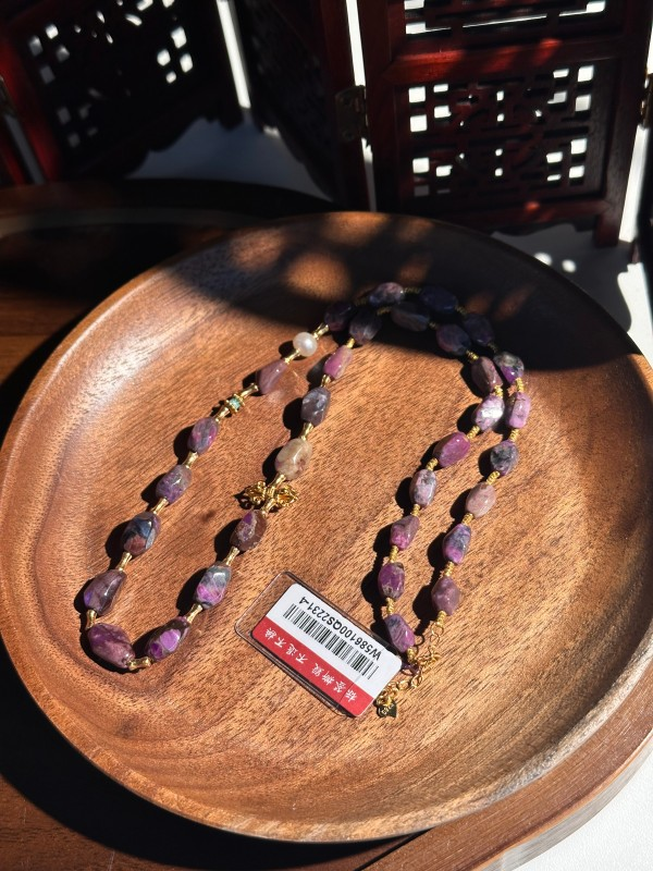 PU44 鑽切面冰桃紅舒俱萊項鏈 約5mm (W586100QS2231)