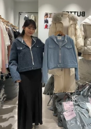 BU5503 Tweed料牛仔連帽外套 *特價* (充值購物金不適用)