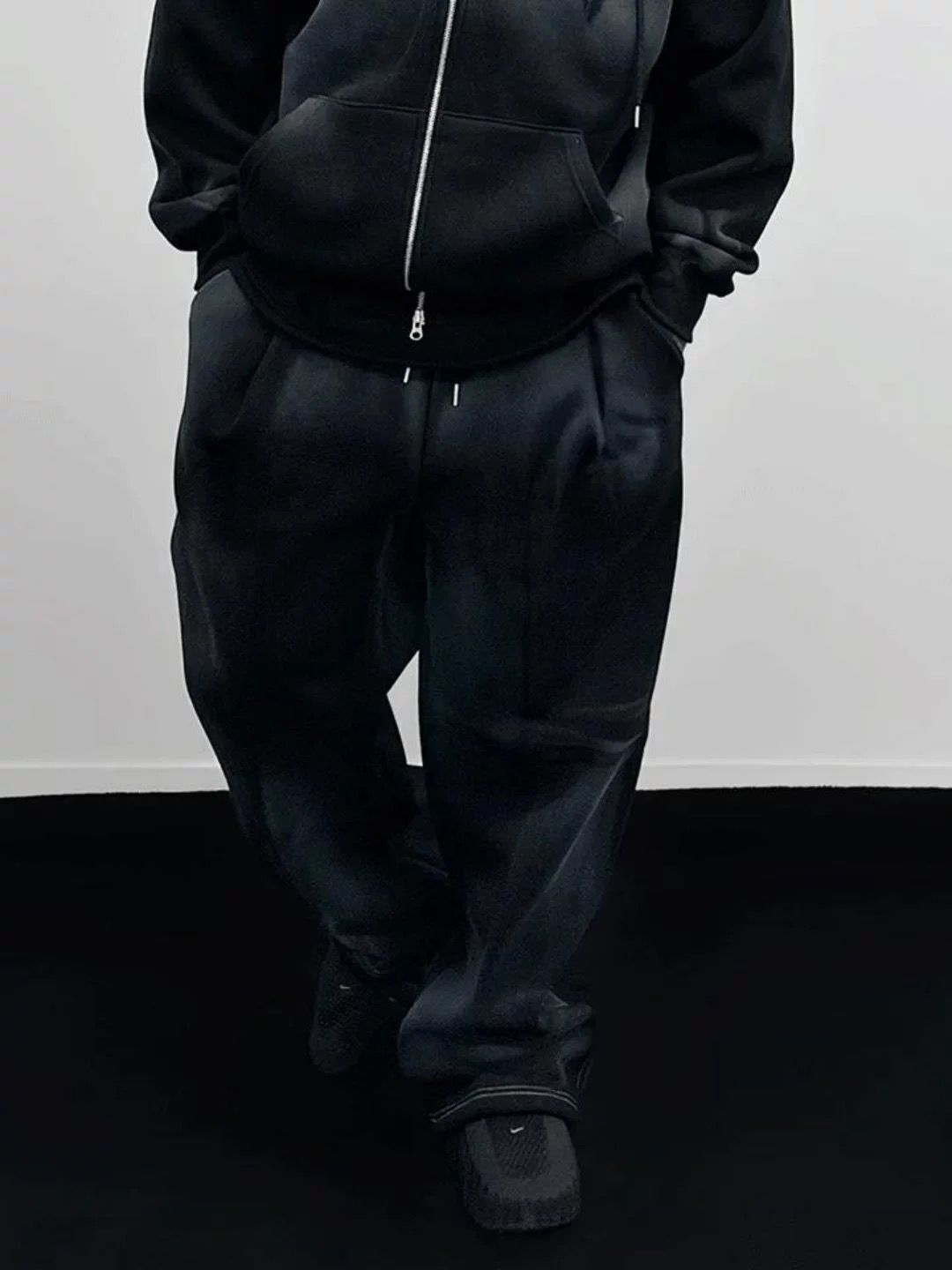 仿污可束腳運動褲(薄抓毛底) FORCE-018P