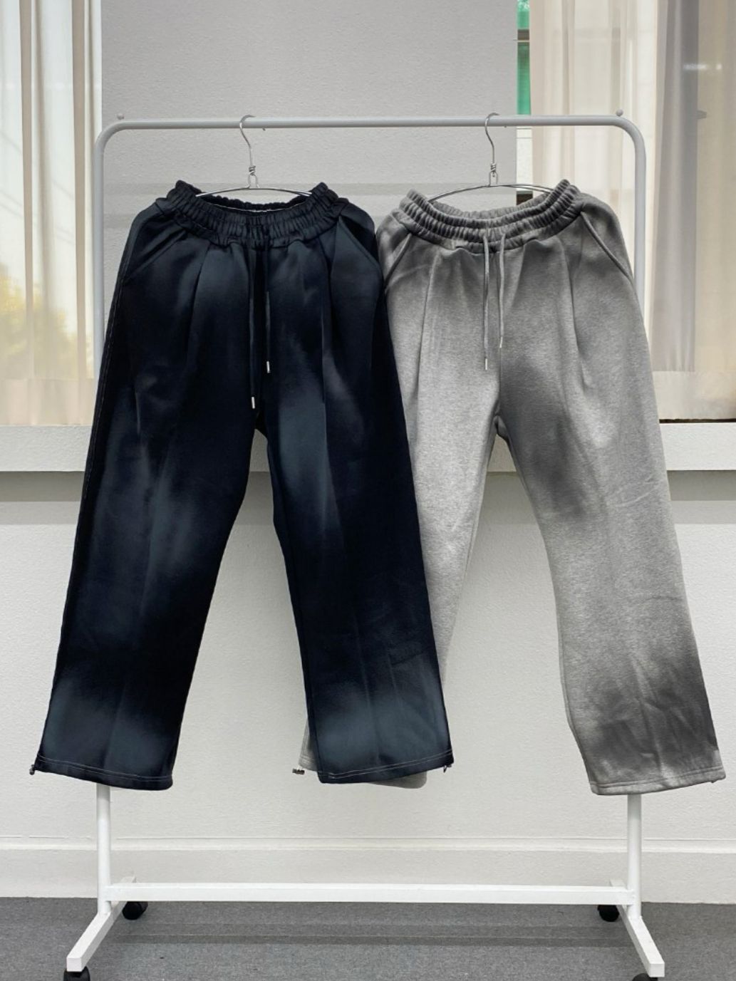 仿污可束腳運動褲(薄抓毛底) FORCE-018P