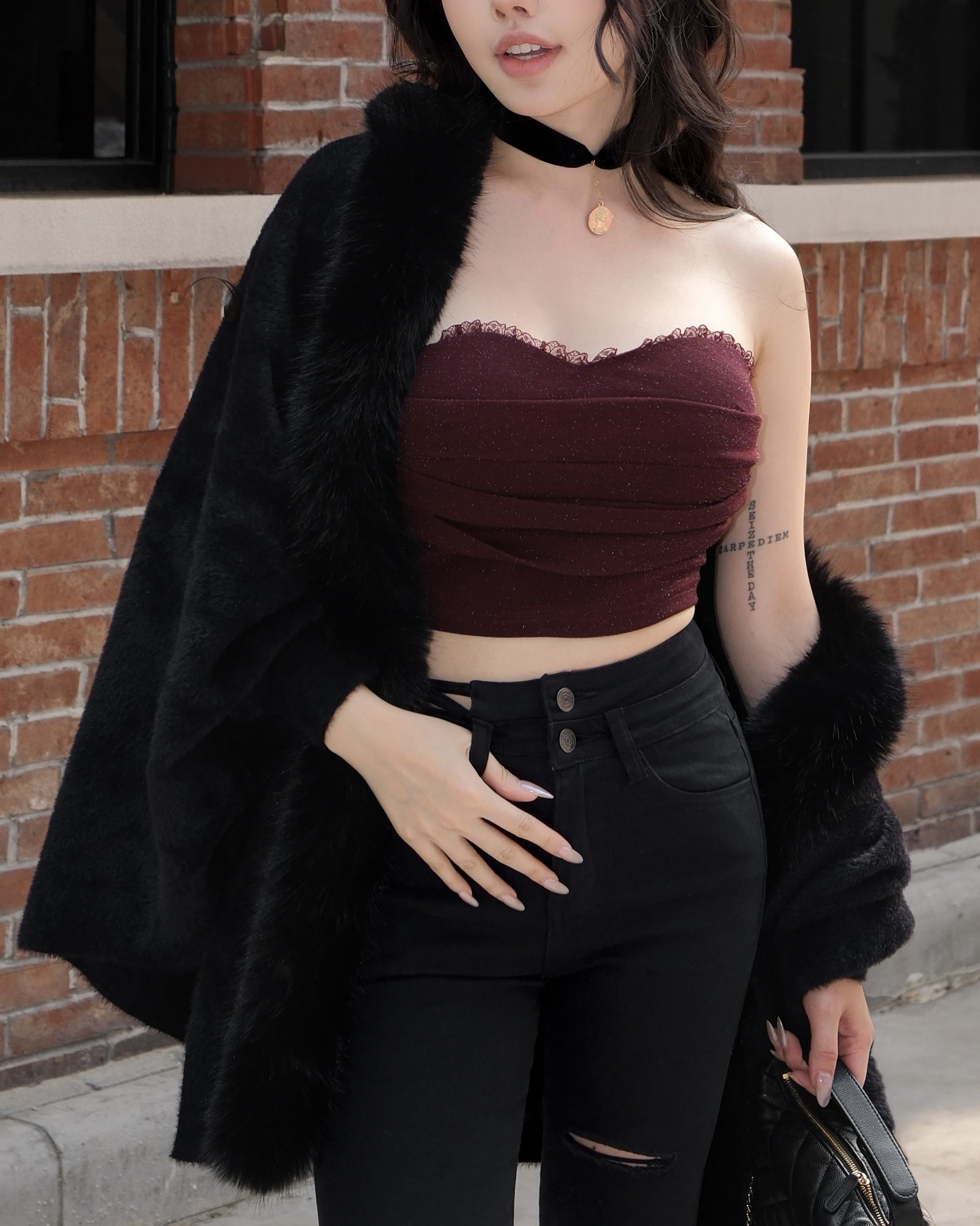 訂製-浪漫銀絲亮蔥蕾絲桃心馬甲