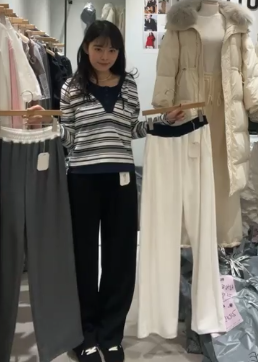 BU5514 撞色柔軟垂感闊褲 *特價* (充值購物金不適用)