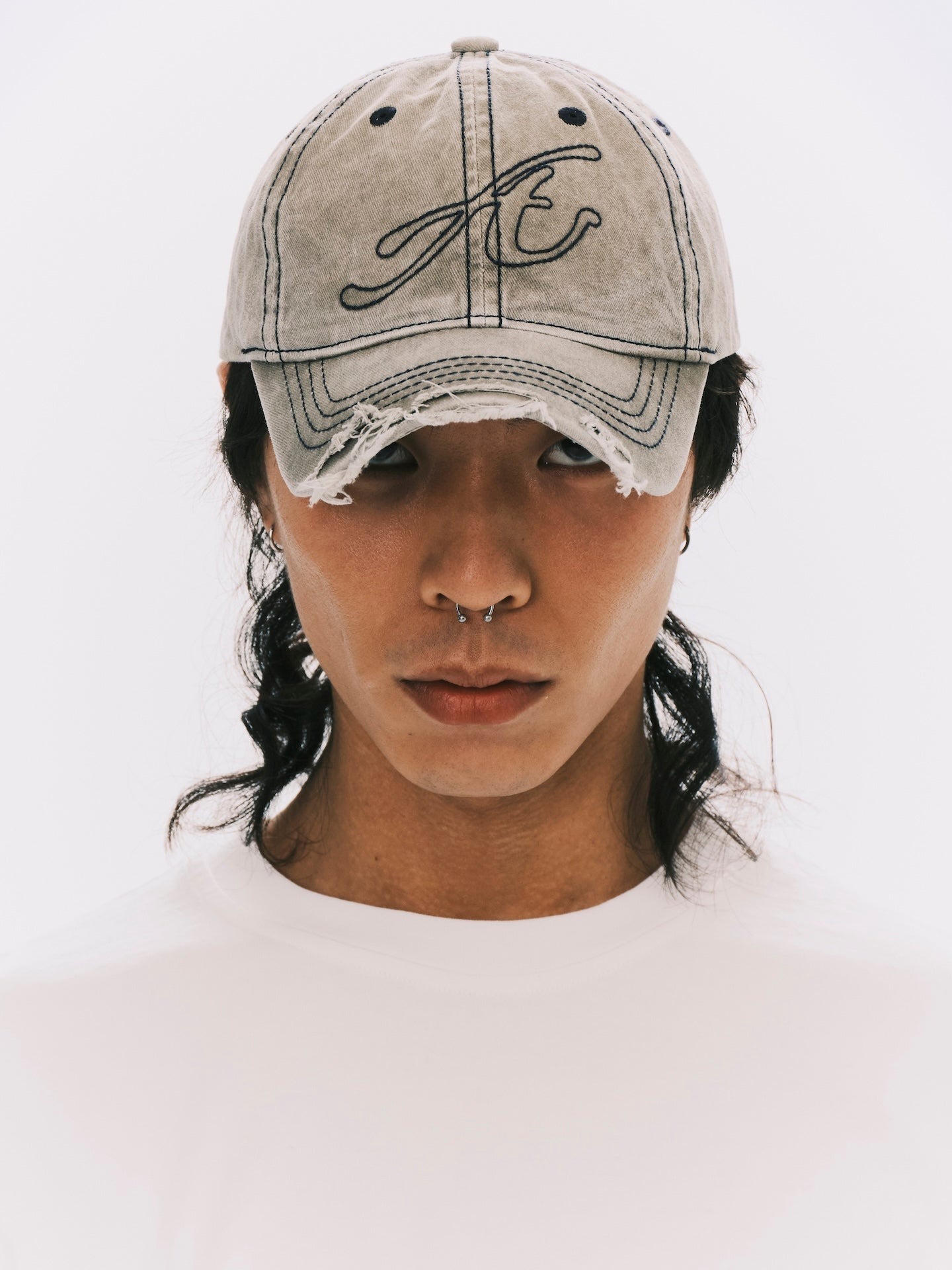 ANOWHEREMAN｜Raw Edge Baseball Cap (Sand)