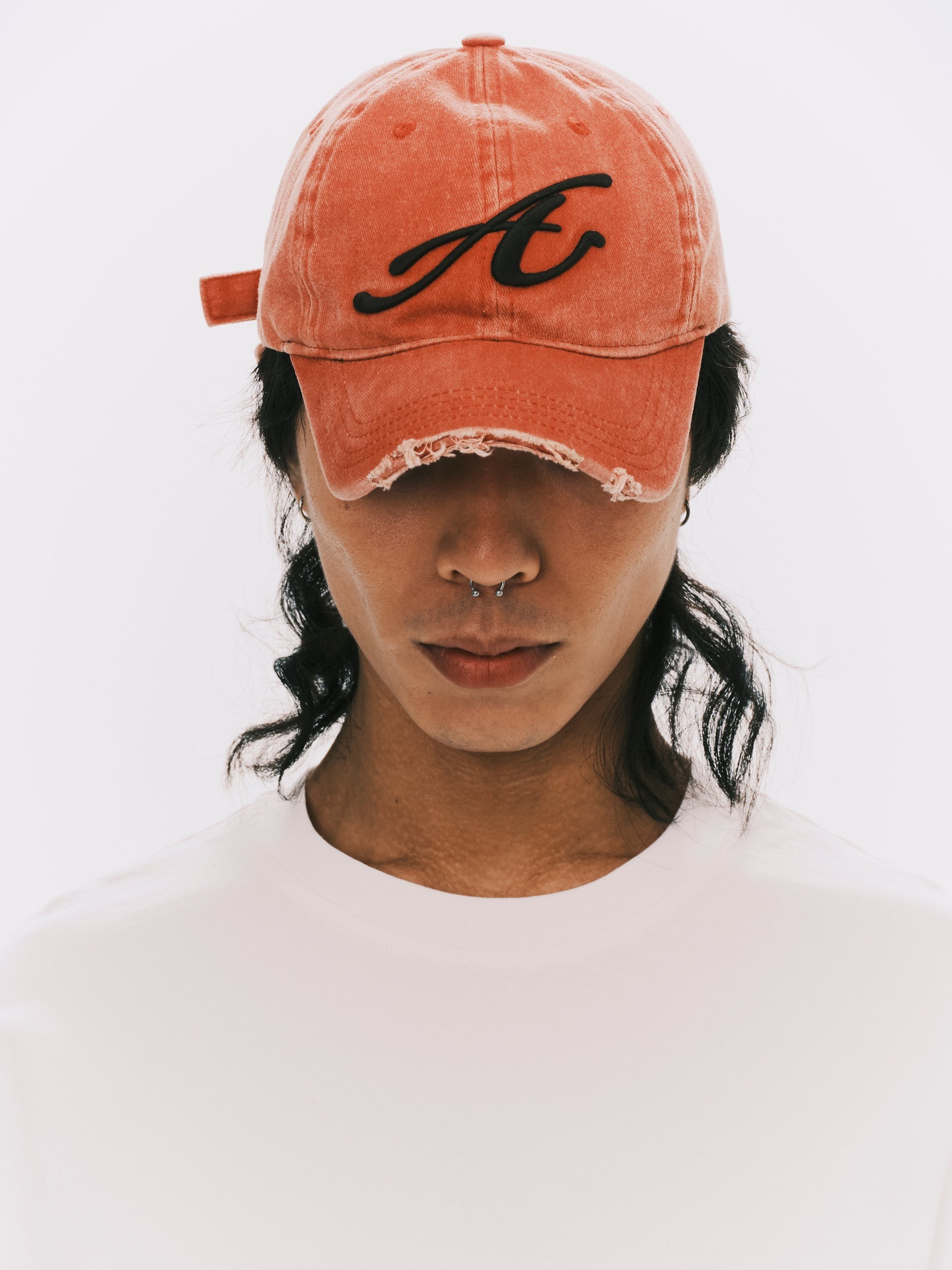 ANOWHEREMAN｜Raw Edge Baseball Cap (Red)