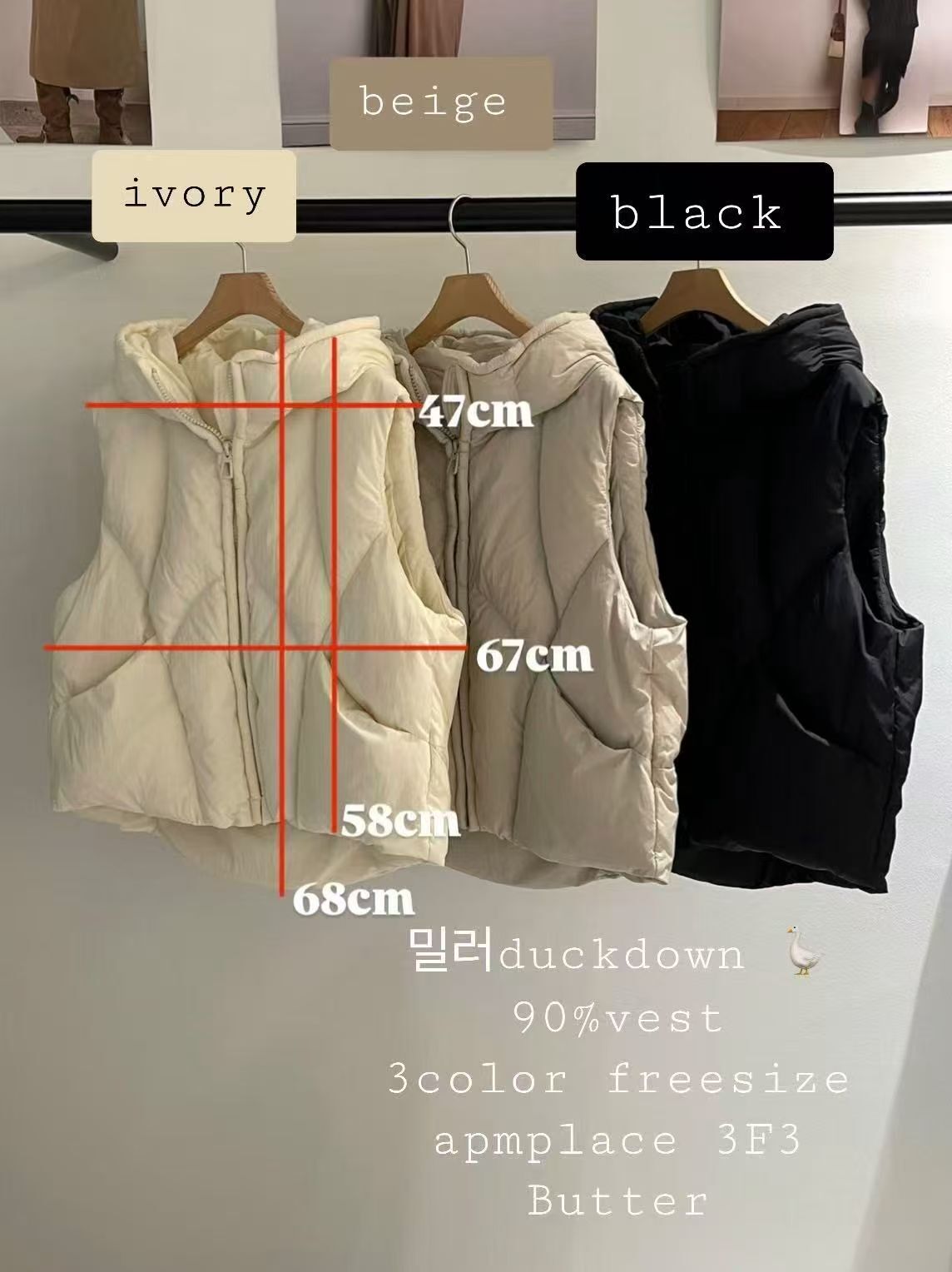 BU5535 弧線連帽鴨絨背心 *特價* (充值購物金不適用)