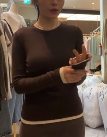 LN5504 假兩件手袖貼身抓毛上衣 *特價* (充值購物金不適用)