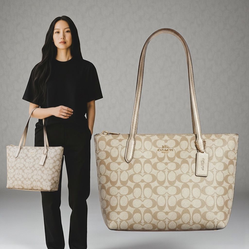 COACH 香檳金Tote bag