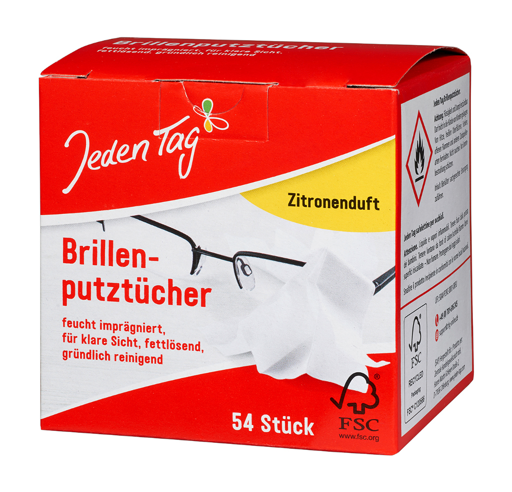 德國 Jeden Tag 拋棄式 眼鏡 擦拭布 54片 檸檬香